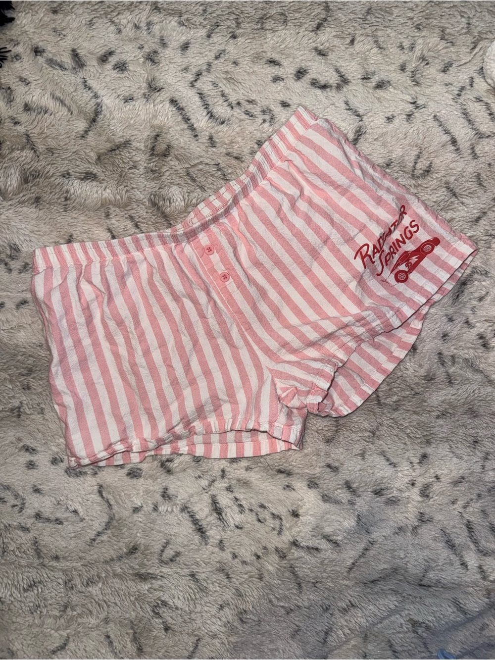 Vintage style cars pink and white boxer style shorts